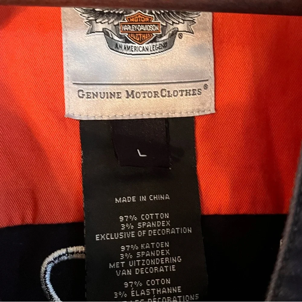 Harley-Davidson Women’s Zip Up Biker Shirt Racing Style Embroidered Logo Large - Picture 3 of 3